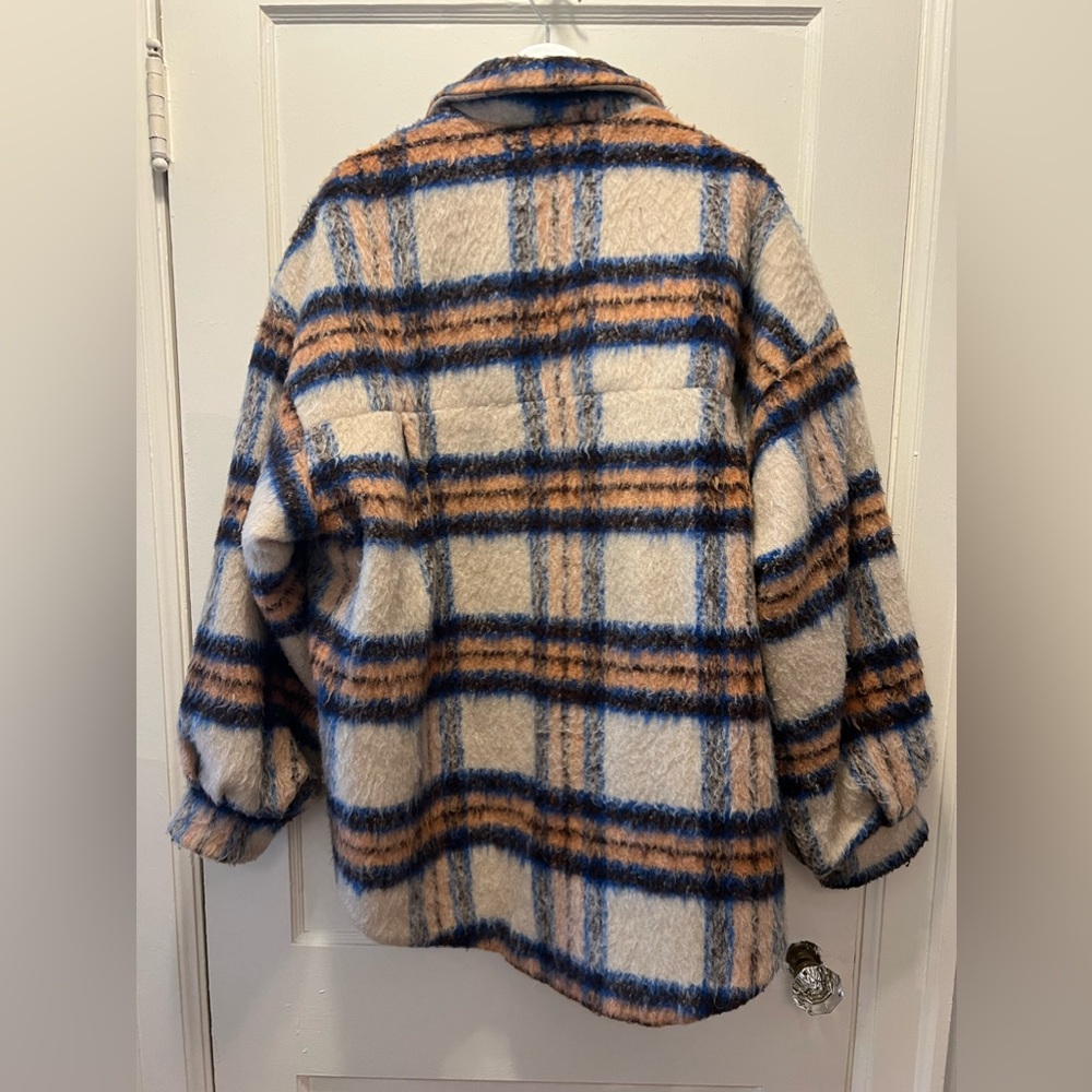 Sourceunknown Checker Wool-Blend Oversized Shacket - image 4